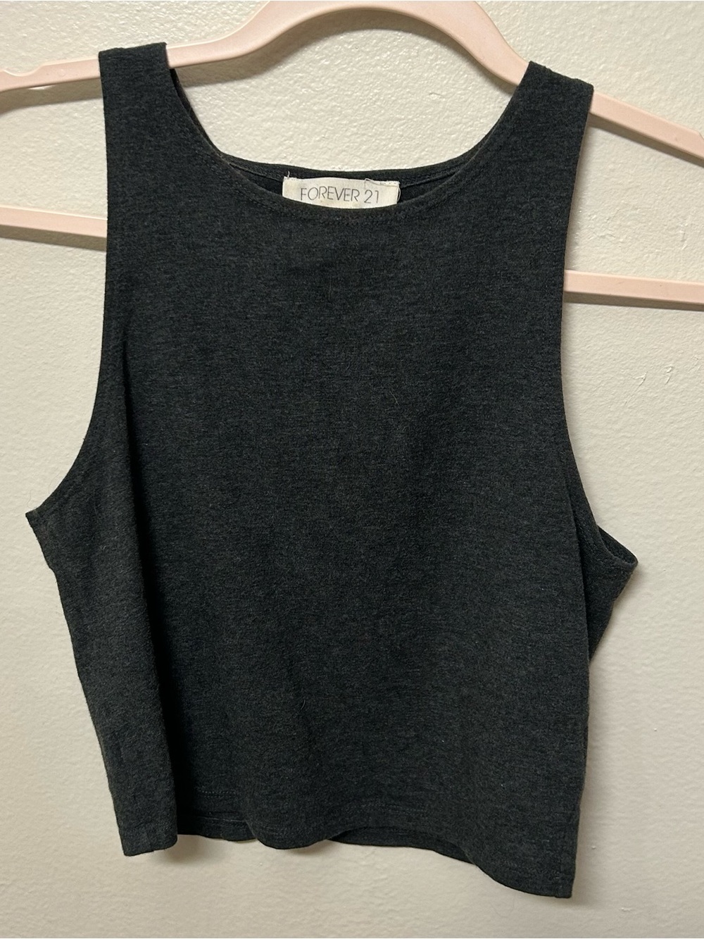 Forever 21 Charcoal Gray Cropped Sleeveless Tank
